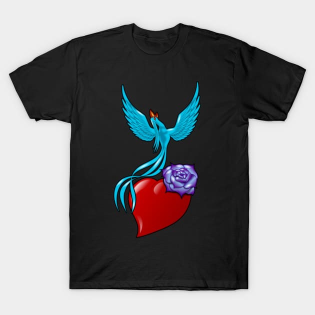 blue bird T-Shirt by tecnotequila